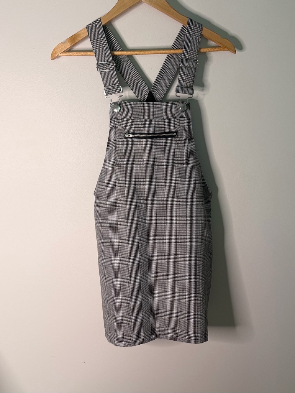 Forever 21 Plaid Overall Pinafore Dress Front Zipper Pocket Size‎ Small